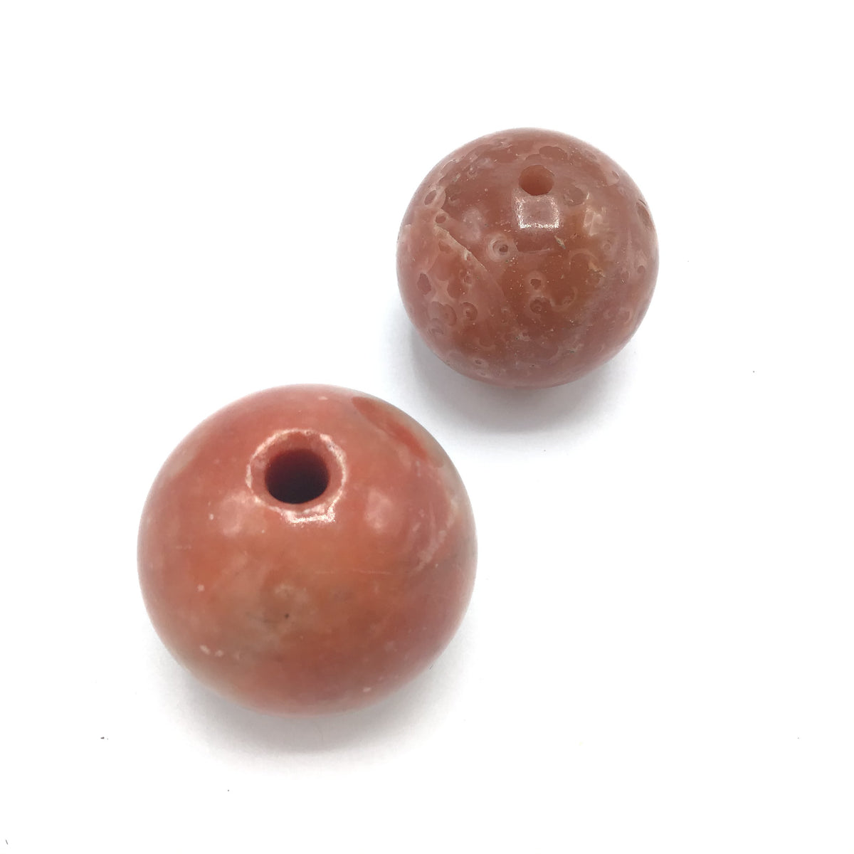 Large Faux Coral Focal Stone Beads, Set of 2 - Rita Okrent Collection (ANT416)