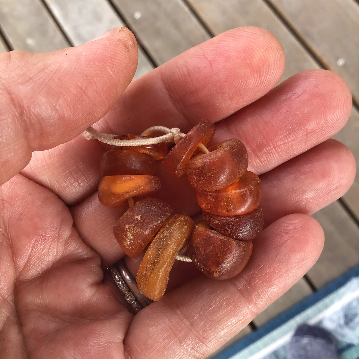 Strand of 10 Antique Baltic Amber Beads from Mauritania - RIta Okrent Collection (C477b)