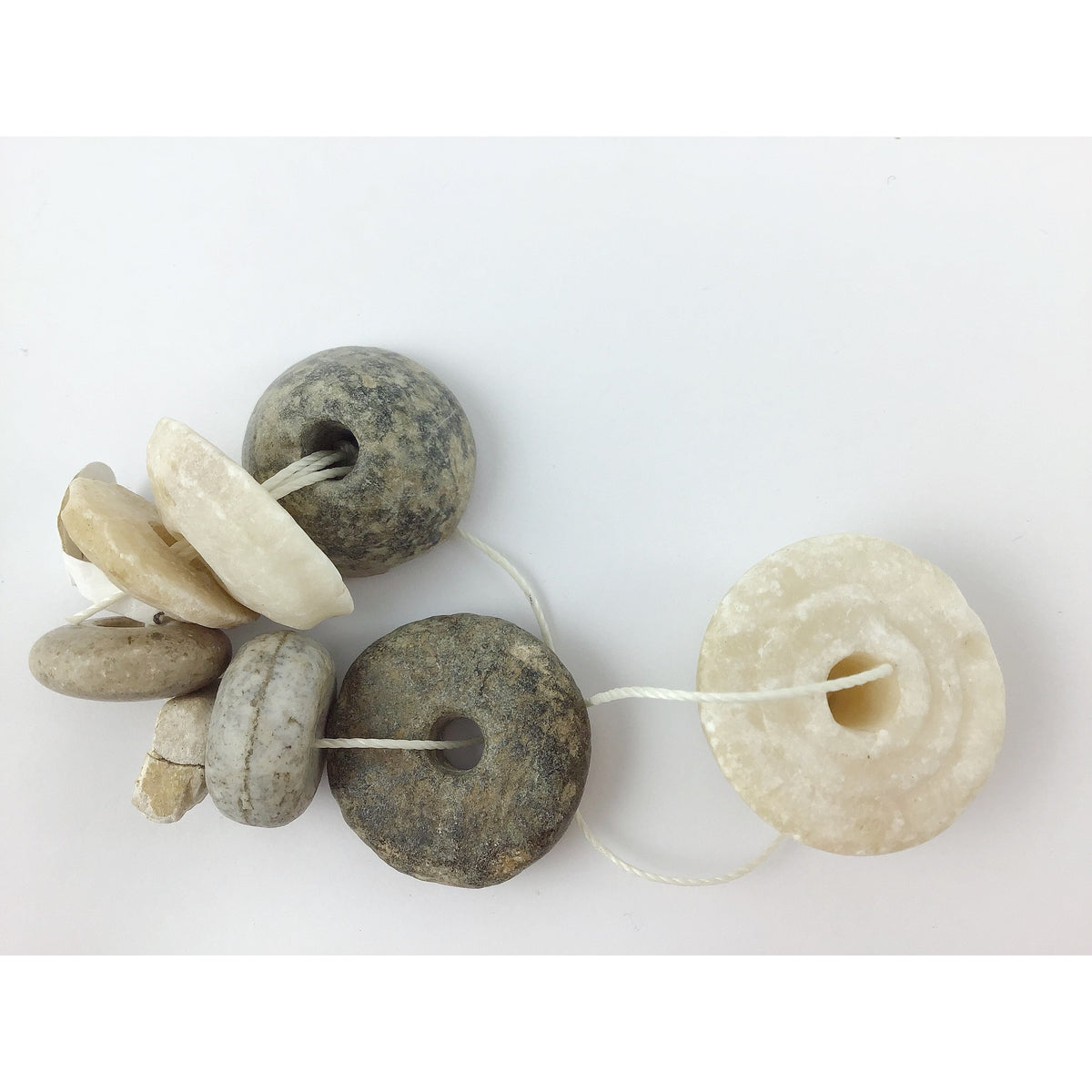 Strand of Ancient Spindle Whorls and Stone beads - Rita Okrent Collection (AN128b)