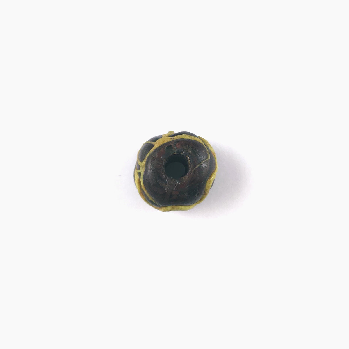 Large Black and Yellow Early Islamic Glass Bead from Syria - Rita Okrent Collection (AG007a)