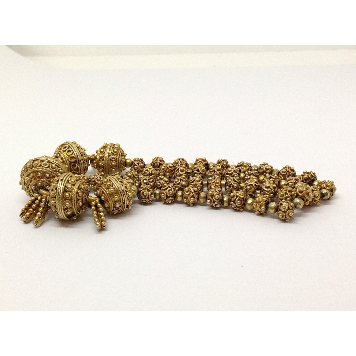 Gilt Silver Traditional Beaded Bridal Necklace from Mauritania - Rita Okrent Collection (C509)