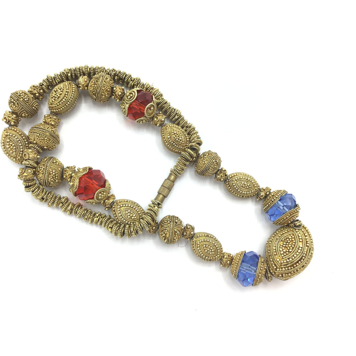 Vintage Gilt Granulated Silver Traditional Beaded Bridal Necklace from Mauritania - Rita Okrent Collection (NE316)