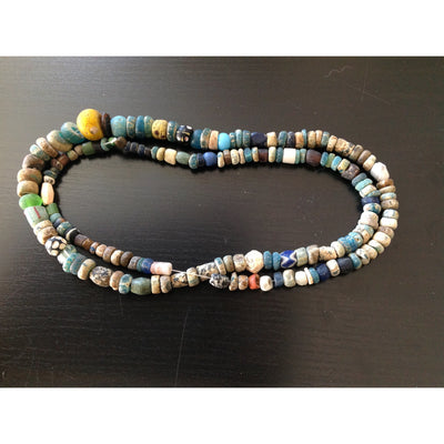 Excavated Mixed Color Glass Medium Sized Nila Beads and African Trade Beads, West African Trade - Rita Okrent Collection (AT0422t)