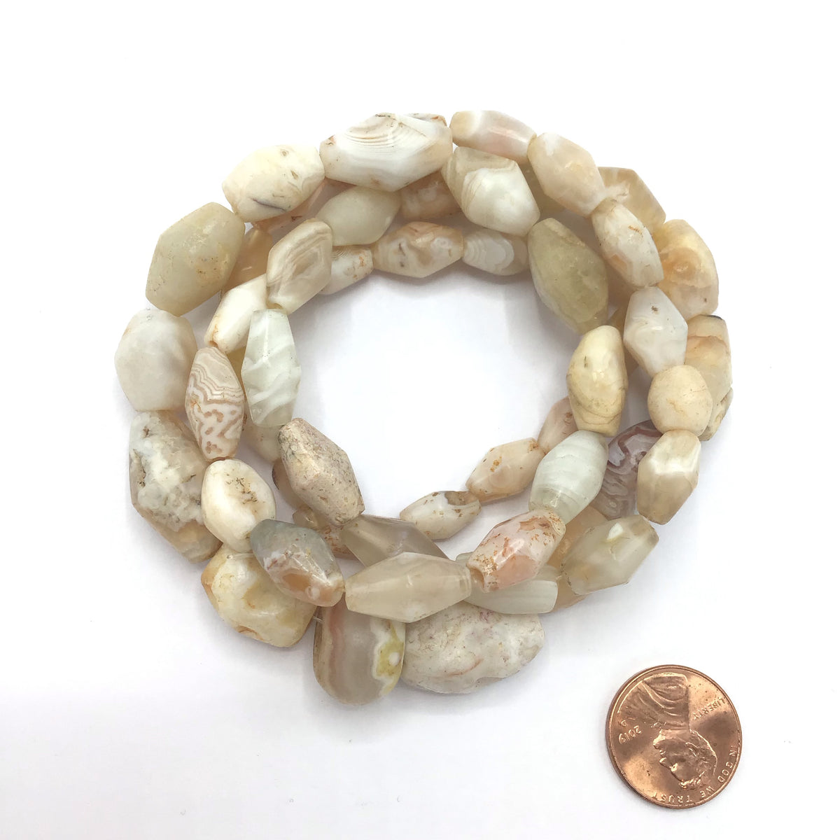 Strand of Mixed Antique Carved Stone Beads, Mali - Rita Okrent Collection (S343)