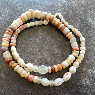 Mixed Ancient and Neolithic Stone Beads Strand, with Rock Crystal, West Africa - Rita Okrent Collection (S668c)