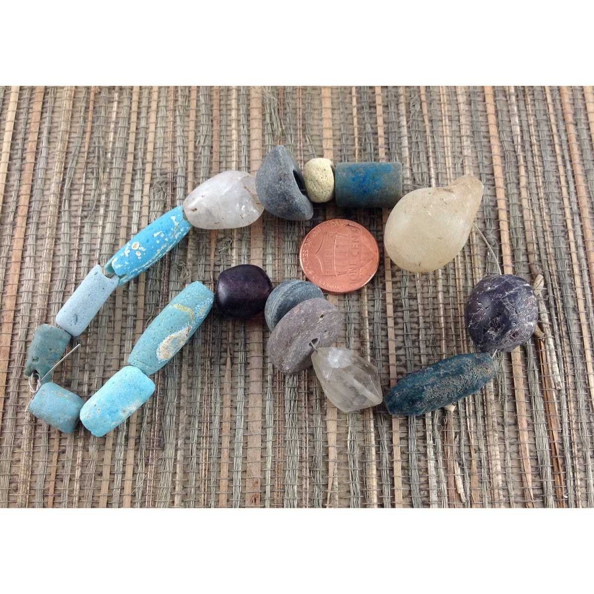 Glass, Stone and Faience Beads circa 2000 BCE, Middle East - Rita Okrent Collection (AN131a)