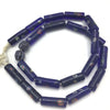 Cobalt Blue Glass Cylinder Beads with Millefiori Flowers -  Rita Okrent Collection (AT0756)