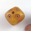 Carved Diamond-Shaped Phenolic Resin Amber Bead, with Dot Circle Motif, Mauritania - ANT004d