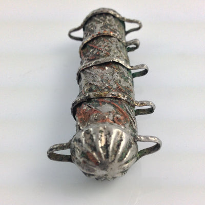 Vintage Silver Etched Prayer Amulet Pendant, Egypt - P623