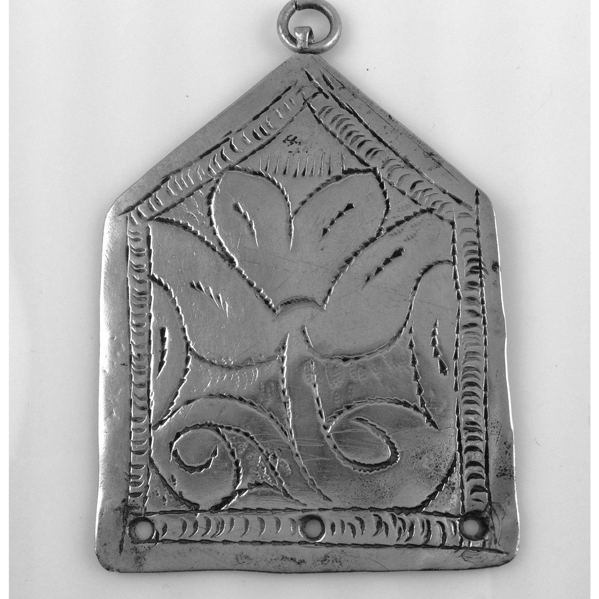 Vintage Siwa Oasis Coin Silver Etched Focal Pendant, Egypt - Rita Okrent Collection (P508)