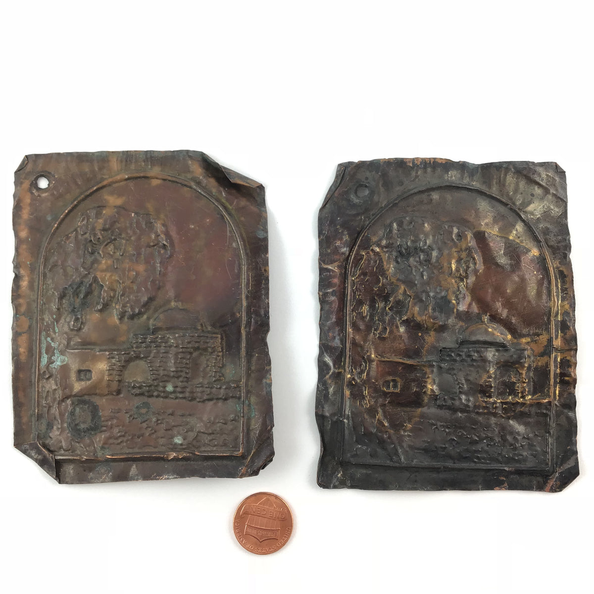 Vintage Engraved Brass Book Plates, Israel - Rita Okrent Collection (J055)