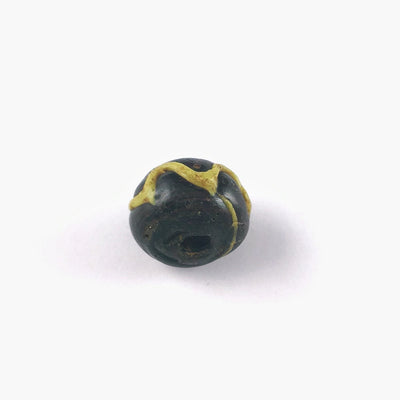 Large Black and Yellow Early Islamic Glass Bead from Syria - Rita Okrent Collection (AG007a)