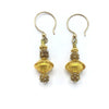 Venetian Gold Foil Glass Earrings with Antique Gold-Washed Beads from Mauritania - Rita Okrent Collection (E346)