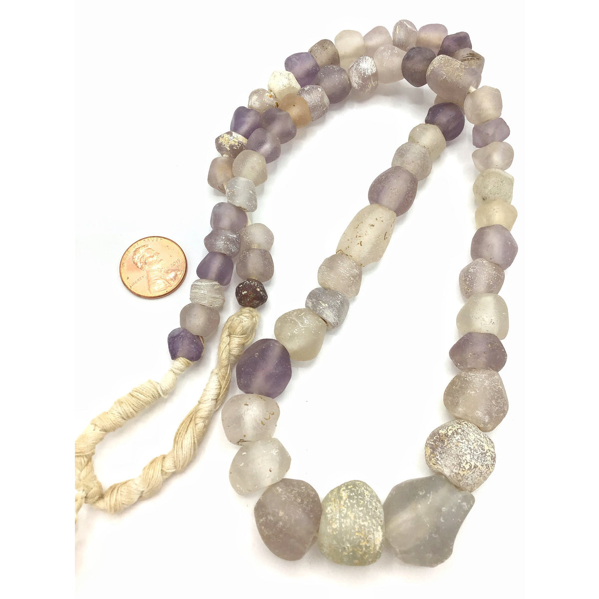 Antique Faceted Purple and Clear Dutch Glass Beads from the 1700s, Mali - Rita Okrent Collection (ANT307s)