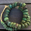 African Antique Green Graduated Hebron Beads - Rita Okrent Collection (AT0805)