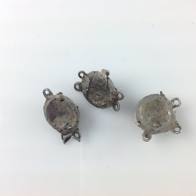 Old Mauritanian Silver and Gilded Silver Small Round Hanging Connector Pendants - P583