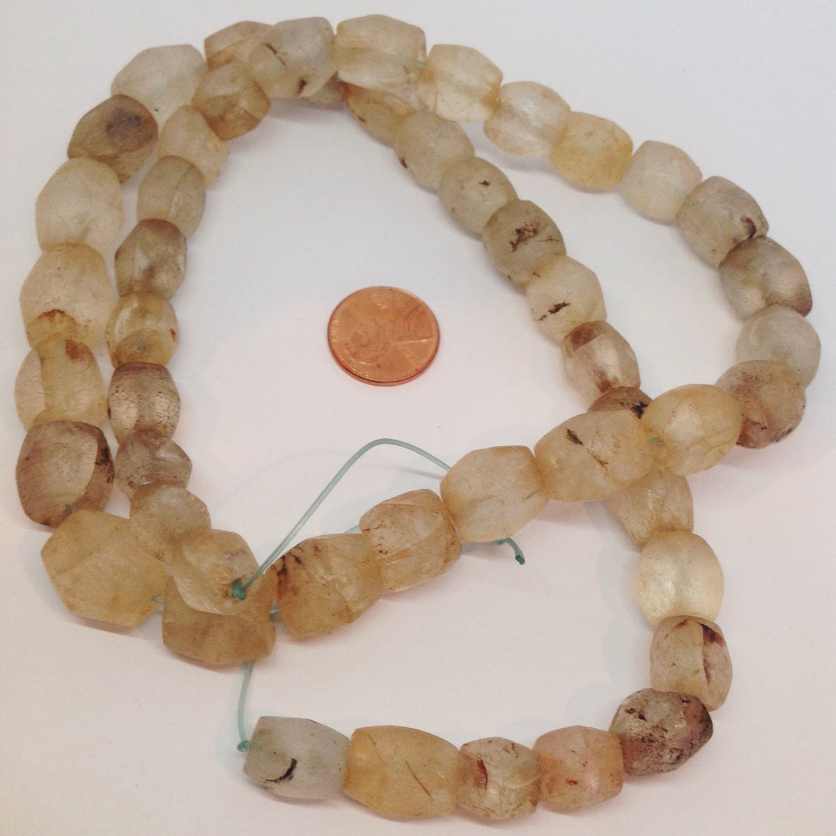 Ancient Excavated Clear Faceted Quartz Stone Beads, Mali - Rita Okrent Collection (S435c)