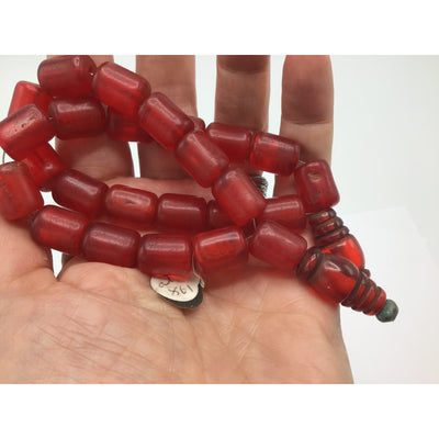 Vintage Red Tesbih Prayer Beads, North Africa - Rita Okrent Collection (AT0861)