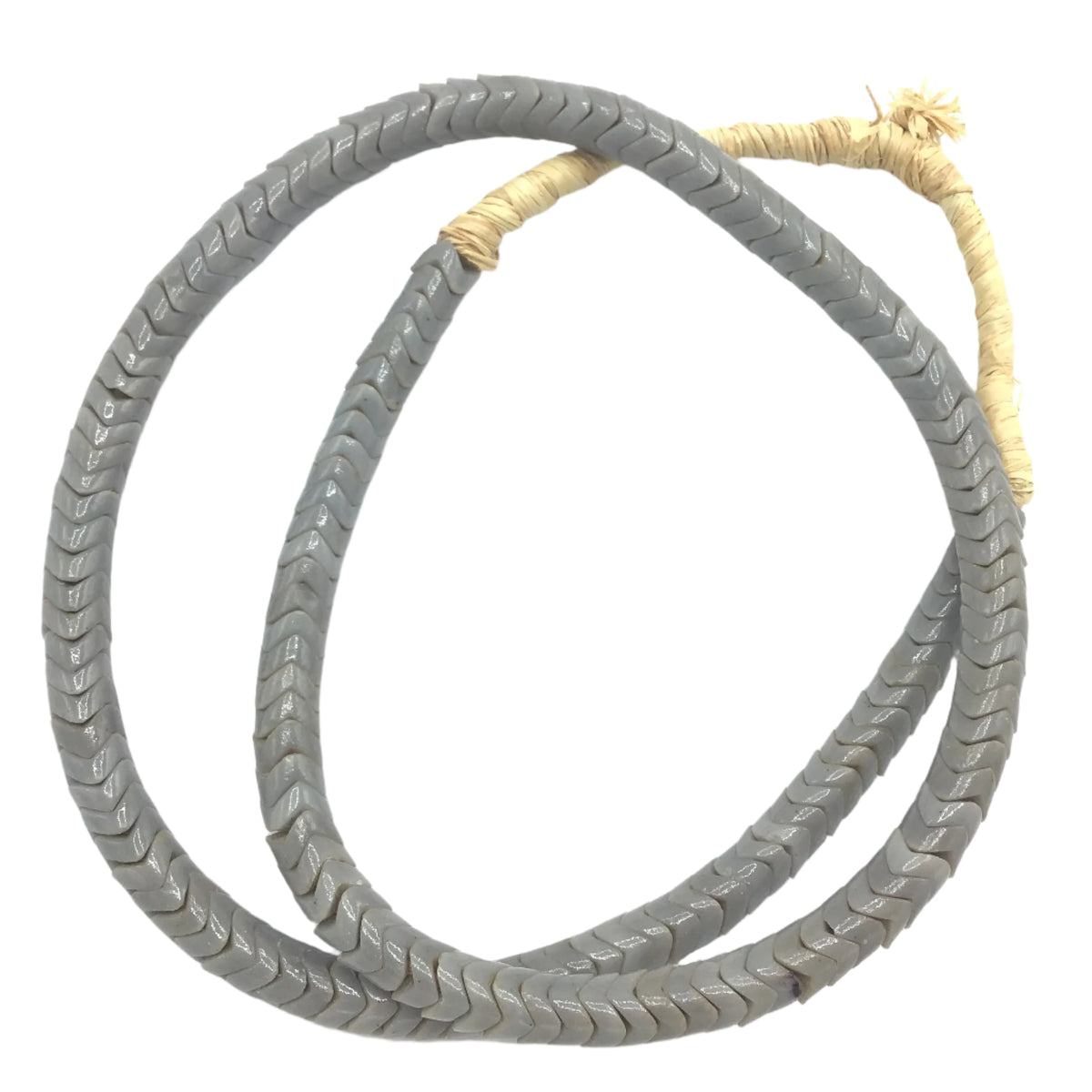 Gray Czech Glass Snake Vertabrae Beads from the African Trade - Rita Okrent Collection (AT865))