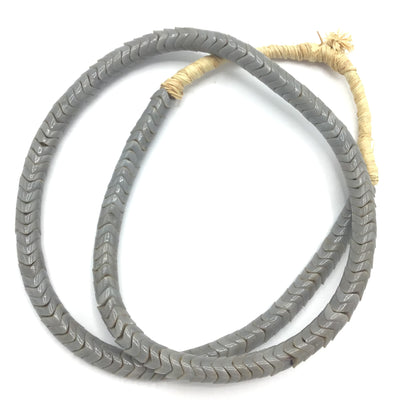 Gray Czech Glass Snake Vertabrae Beads from the African Trade - Rita Okrent Collection (AT865))
