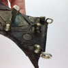 Antique Tuareg Leather and Brass Tcherot with Raised Decorative Buttons and Hooks - Rita Okrent Collection (P642g)
