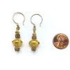 Venetian Gold Foil Glass Earrings with Antique Gold-Washed Beads from Mauritania - Rita Okrent Collection (E346)