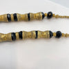 Gilded Gold-Plated Gold with Black Glass Necklace from Senegal - Rita Okrent Collection (NE480)