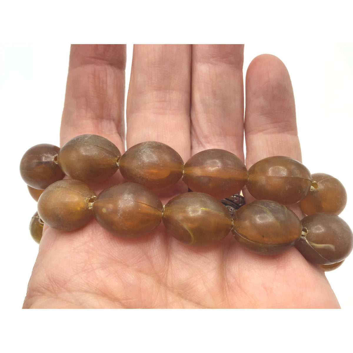 Light Brown Vintage Plastic Faux Horn Beads, Bohemia - Rita Okrent Collection (ANT271)