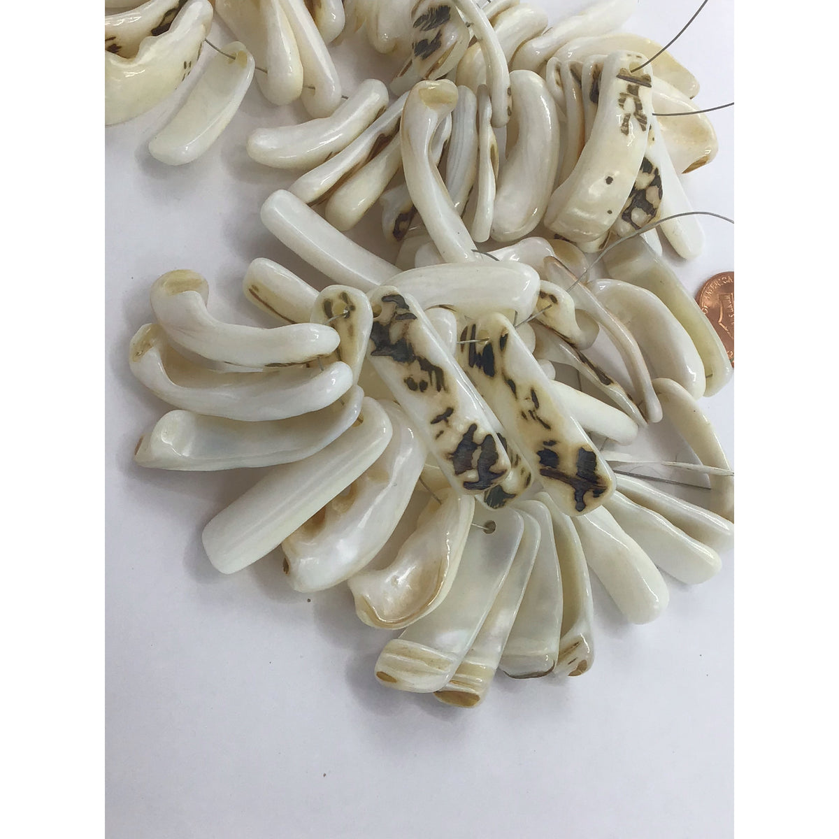 Antique Mother-of-Pearl Stick Beads from Rita&#39;s Design Room - Rita Okrent Collection (C224)