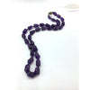 Carved Amethyst Beaded Necklace with Knots - Rita Okrent Collection (NE225)