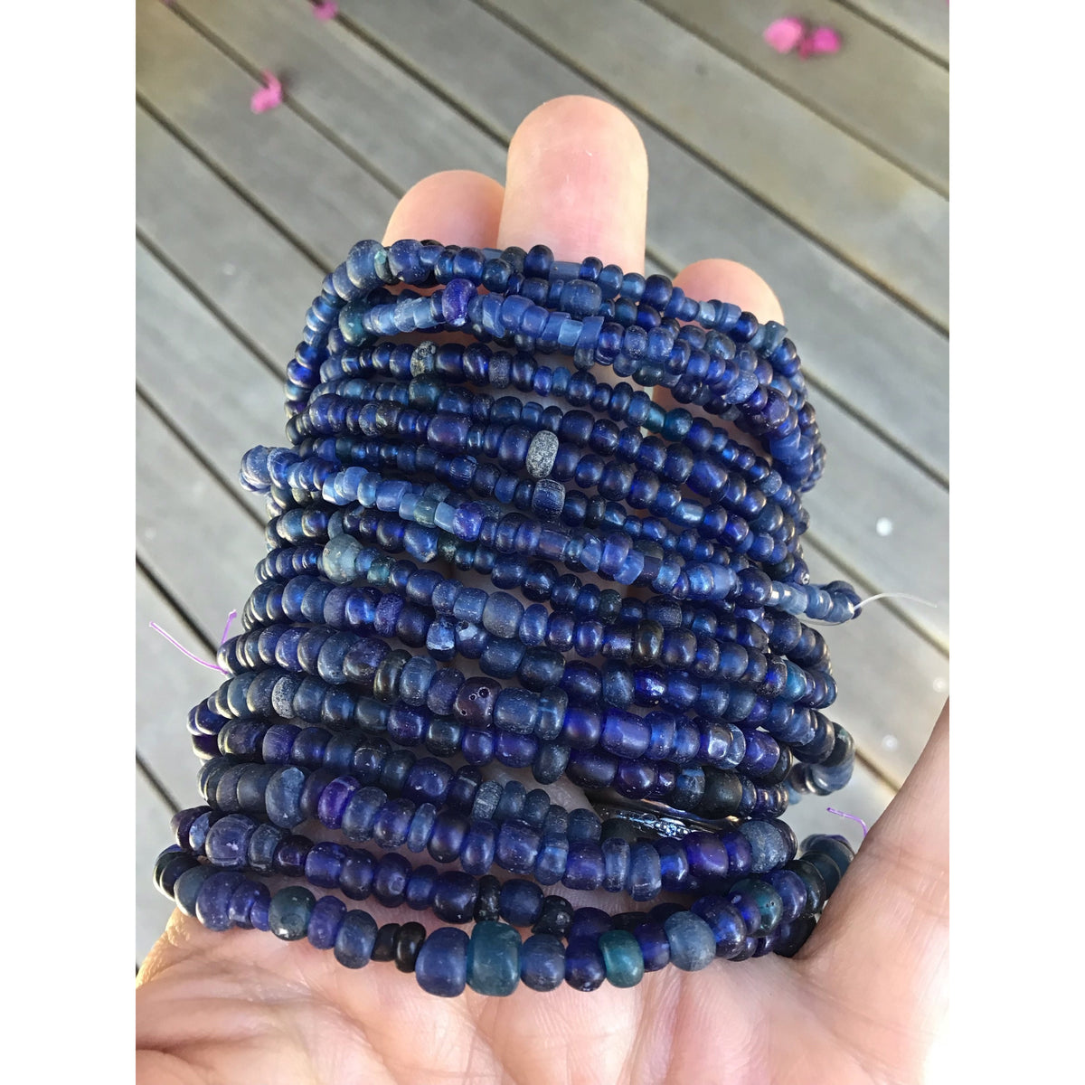 Excavated Dark Blue Glass Ancient Nila Beads, Djenne or Gao, Mali - Rita Okrent Collection (AT0611)