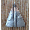 Exquisite Antique Silver and Coral Triangular Decorated Temporal Pendant from Tunisia - P570