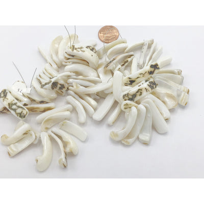 Antique Mother-of-Pearl Stick Beads from Rita's Design Room - Rita Okrent Collection (C224)
