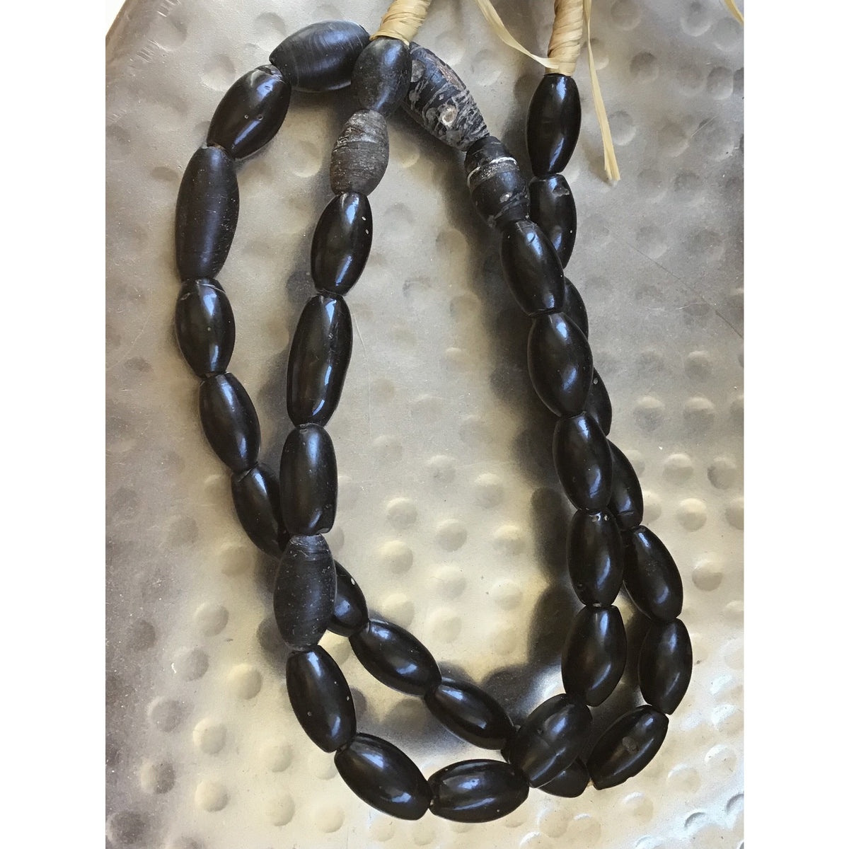 Matched Antique Black Glass Beads from the African Trade - Rita Okrent Collection (AT1108b)