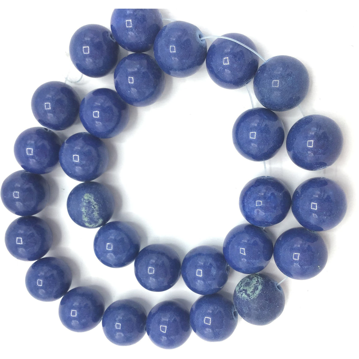 Blue Glass Faux Round Lapis Lazuli Beads - Rita Okrent Collection (NP028)