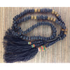 Lovely Old Long Decorative Mauritanian Wood Rosary Prayer Beads Tesbih with 3 Tassels - ANT222