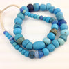 Antique Dutch Mixed Blue Glass Beads from the African Trade - AT0644