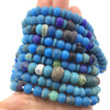Venetian Blue Mixed Color Glass European Padre Beads - Antique Glass Bead Strands - Rita Okrent Collection (AT0680)