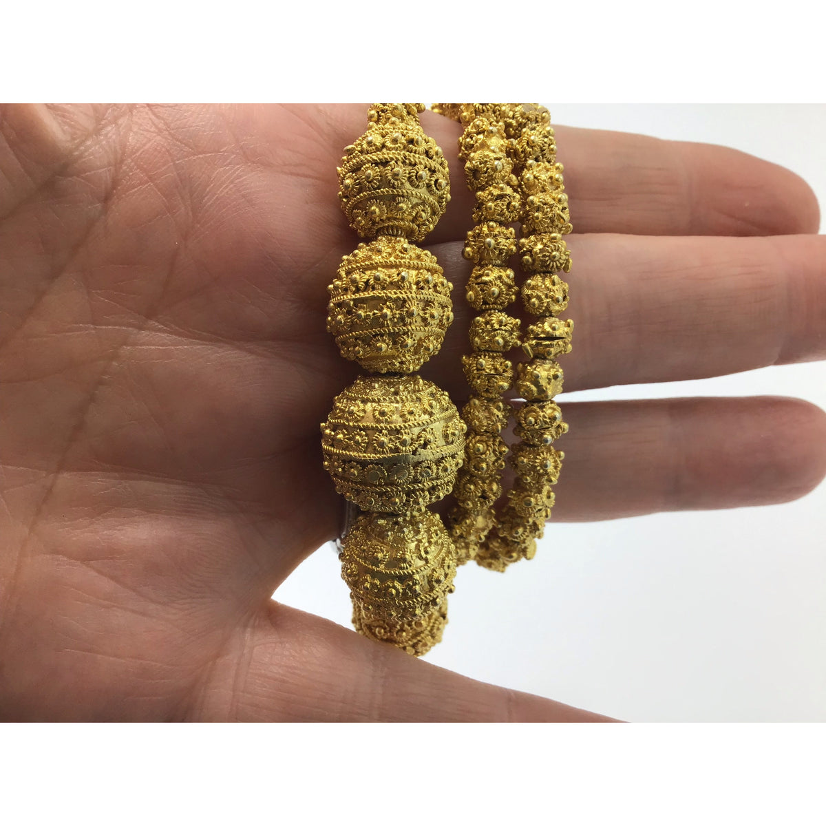 Gilt Silver Traditional Beaded Bridal Necklace from Mauritania - Rita Okrent Collection (C509b)