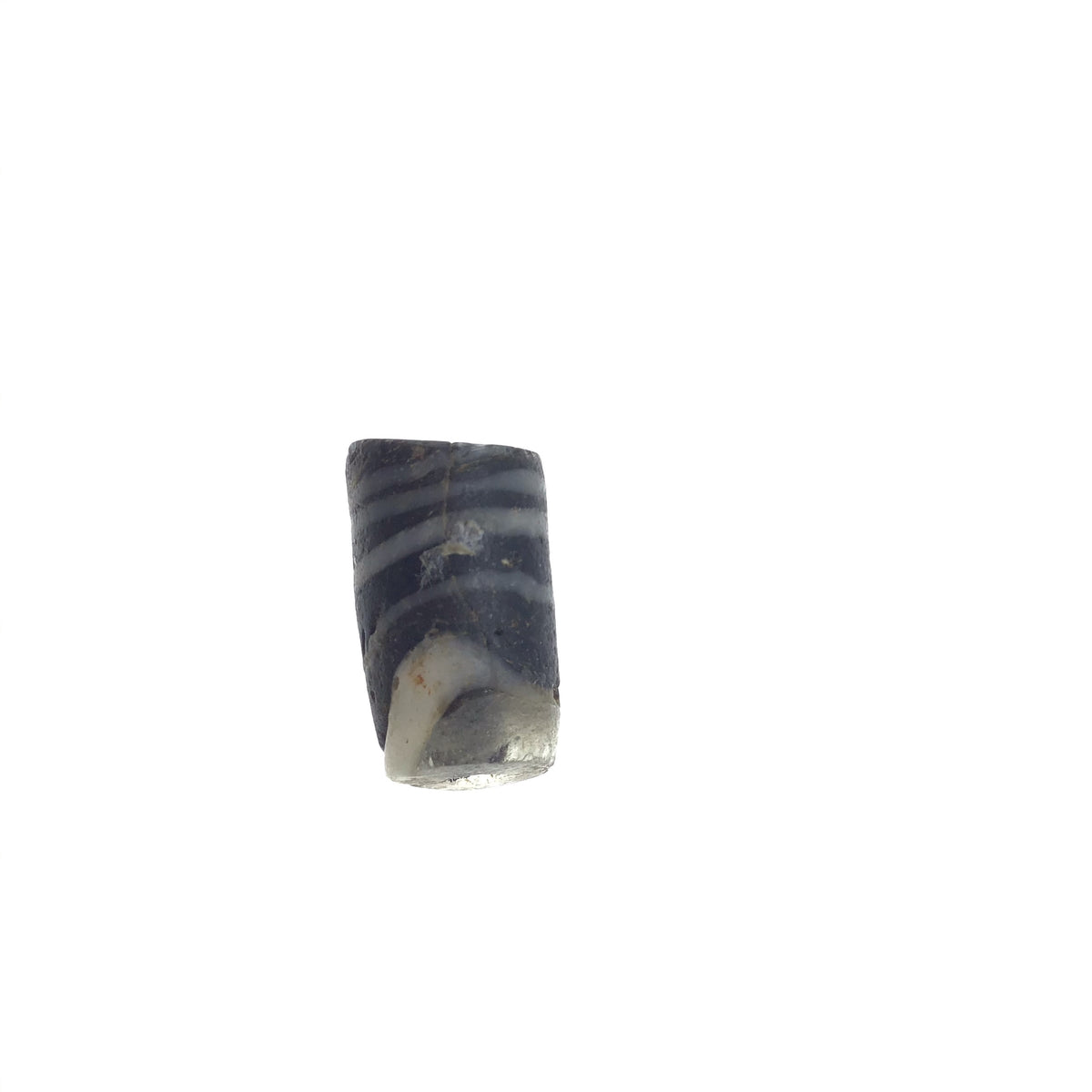 Black and White Ancient Glass Bead from the Near East - Rita Okrent Collection (AG023b)