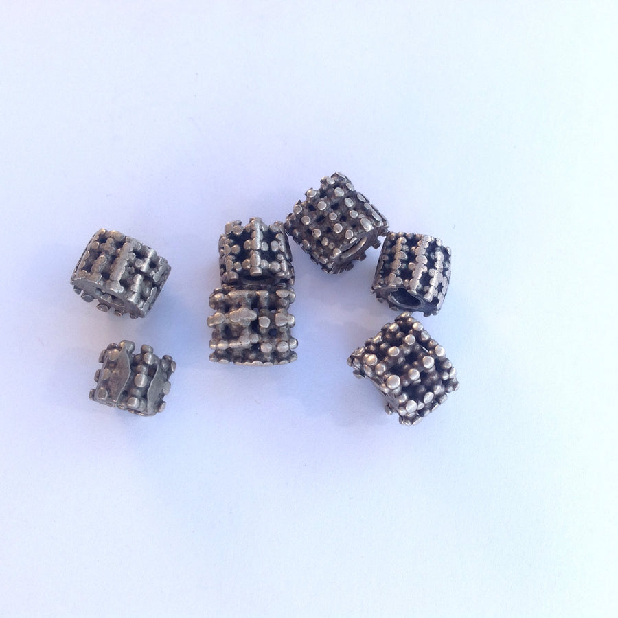 Antique Granulated Silver and Hollow Silver Beads Strands, from Yemen -  Rita Okrent Collection (ANT549all) - Rita Okrent Collection