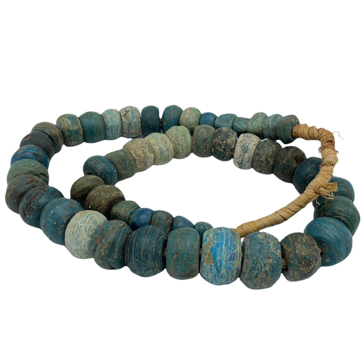 African Antique Teal Blue Hebron Beads, Sudan - Rita Okrent Collection (AT0608t)