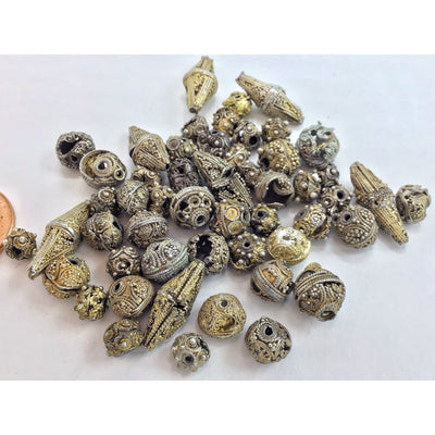 Mixed Damaged Mauritanian Gilt Silver and Silver Granulated Beads - Rita Okrent Collection (ANT450b)