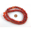 Round Tangerine Orange Bohemian Glass Beads, Vintage - Rita Okrent Collection (AT1503c)