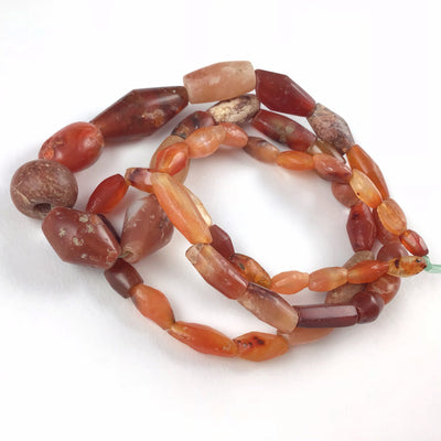 Ancient and Antique Carnelian Agate Stone Bead Strands, Mauritania or Mali - Rita Okrent Collection (S401cd)