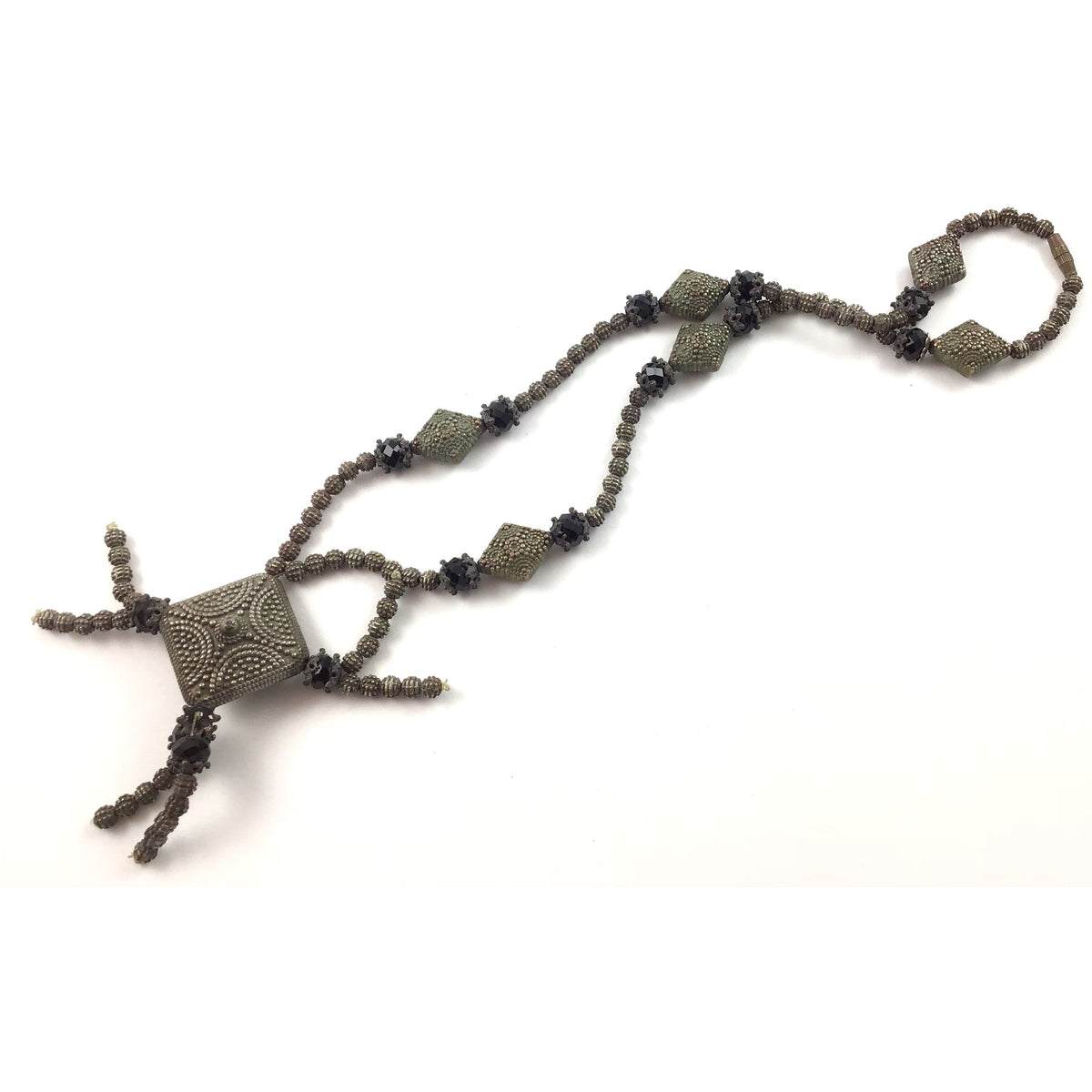 Vintage Silver Metal Mauritanian Bridal Necklace - Rita Okrent Collection (NE305)