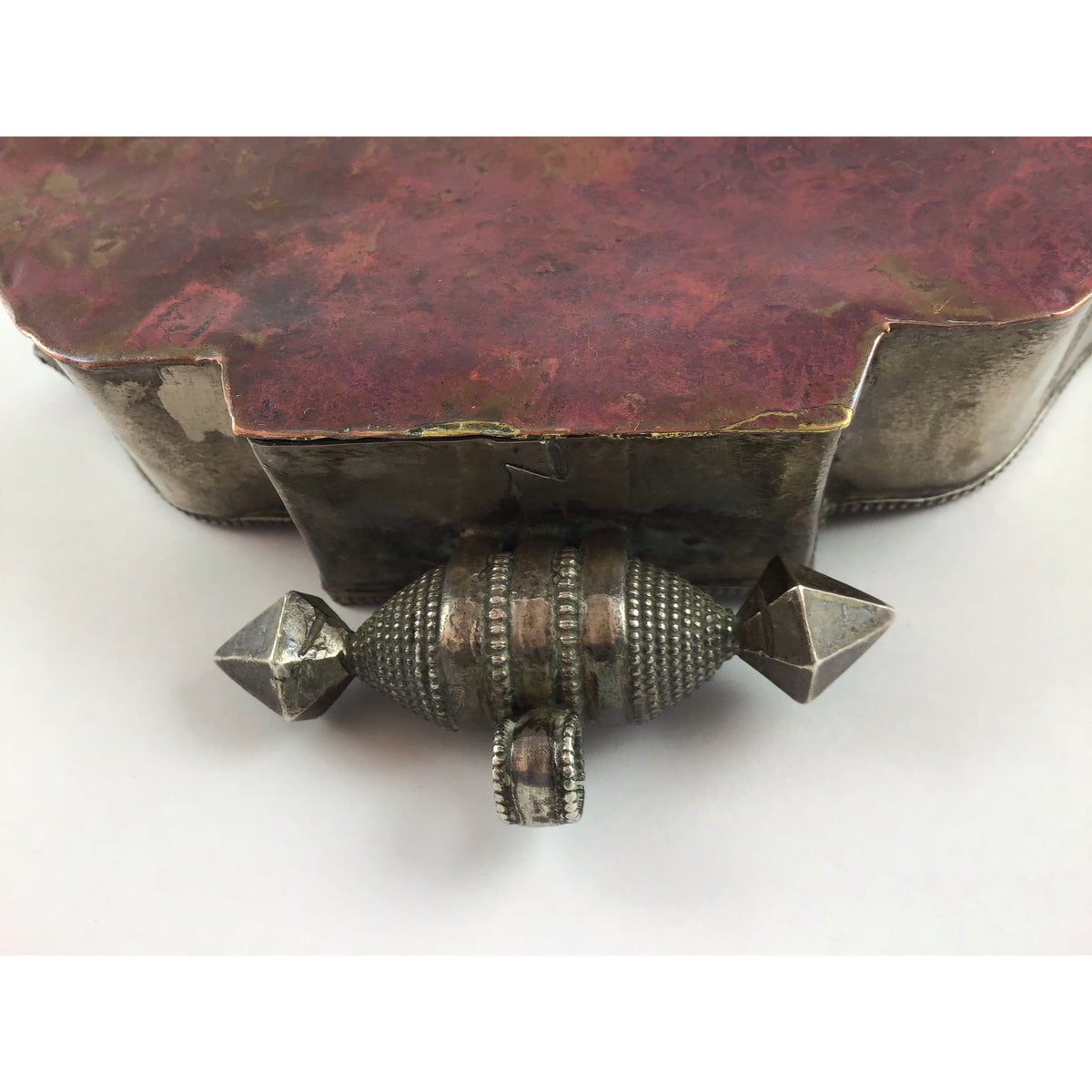 Large Antique Tibetan Gao Mixed Silver Gilt Prayer Box Pendant - Rita Okrent Collection (P552)