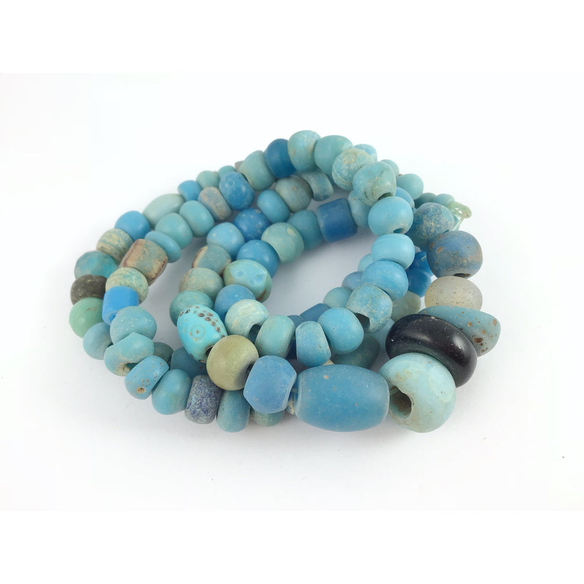 Mix of Old Blue Glass Beads from the African Trade - Rita Okrent Collection (ANT434)