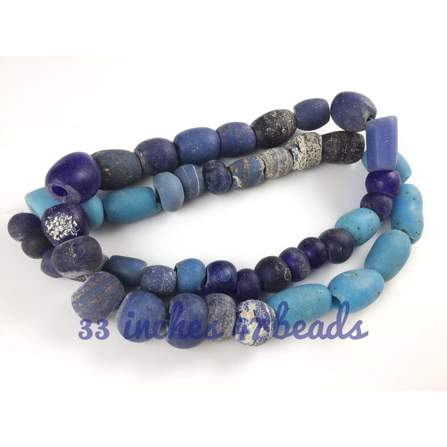 Strand of Antique Dutch Glass Opalescent Moon Beads with Dark Blue Dutch  Glass Beads, Ethiopia - Rita Okrent Collection (ANT444) - Rita Okrent  Collection