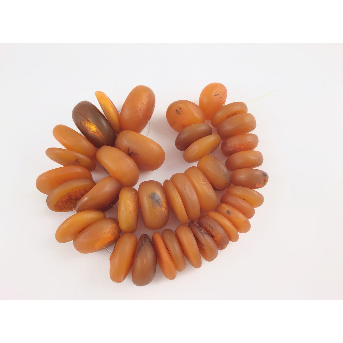 Moroccan Berber Faux Amber Orange Horn Beads, Strand - Rita Okrent Collection (NP039)